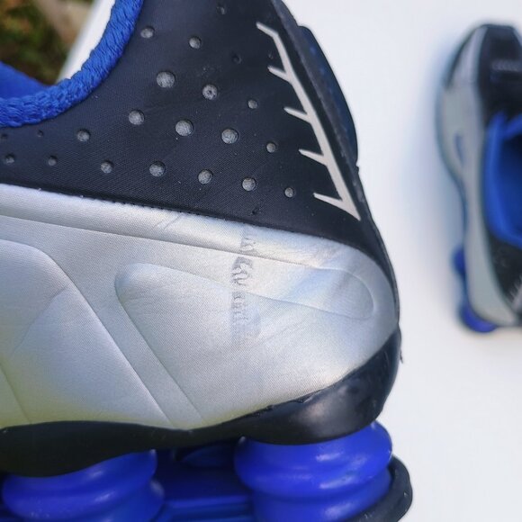 Nike Shox R4 Blue Silver Men’s 10.5 Running Shoes - Picture 6 of 10